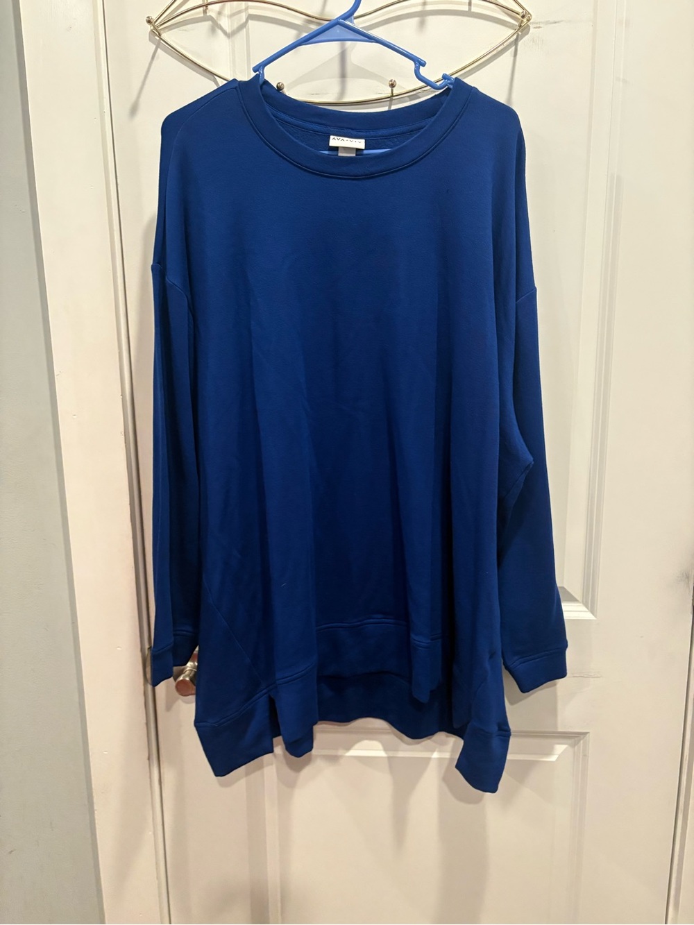Ava & Viv Oversized Crewneck Sweatshirt - Royal Blue